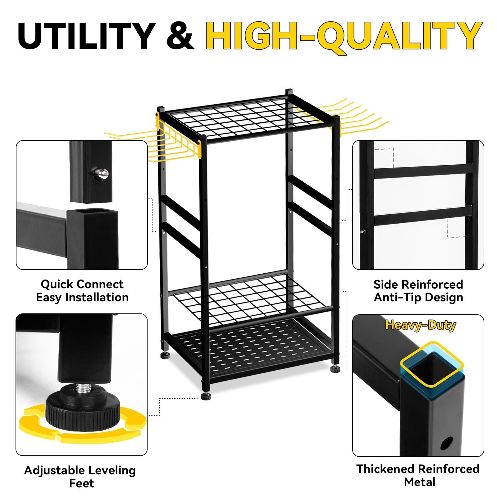 Garden Tool Organizer, Up 48 Long Handle Tool, Garage Storage and Organizatio…