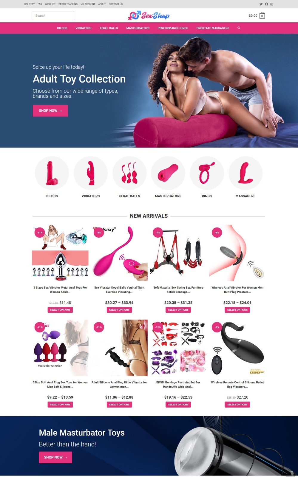Adult Toys Store, Online Dropshipping eCommerce Website + 5800 Products Loaded
