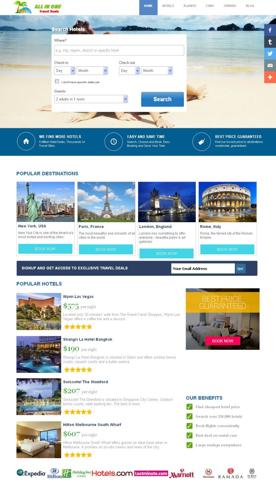 HOTEL, FLIGHT, CRUISES & CAR RENTAL Affiliate Website – Fully Automated