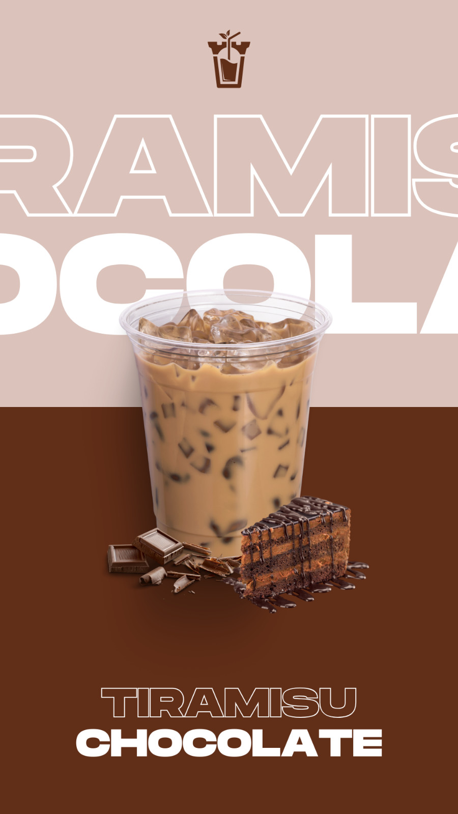 Bold Fonts Templates-Green Brown White Bold Drink Promotion Mobile Video