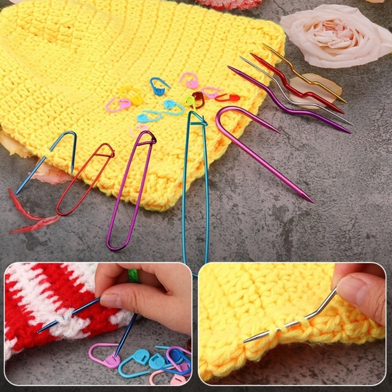 2 Set Knitting Stitching Holder Stitching Markers Knitting Tool Set for Craft