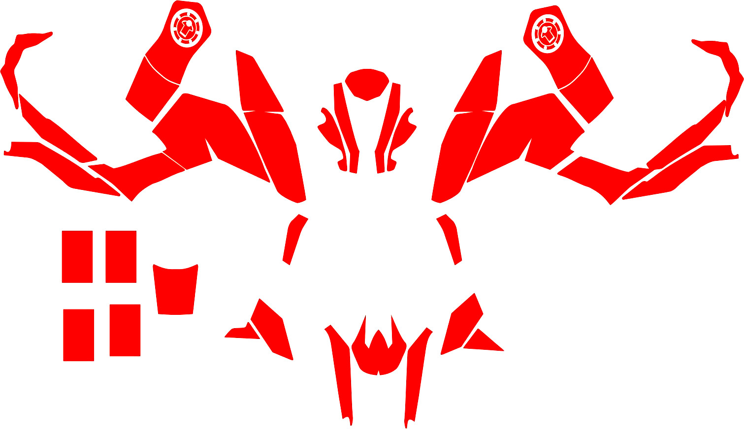 KTM DUKE 125 200 390 2012 2013 2014 2015 2016 vector template a escala real 1:1