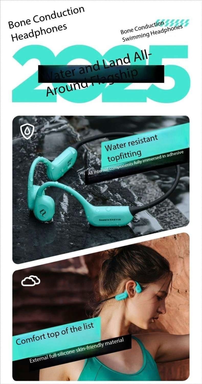 SHEYIN X8 Bone Conduction Bluetooth Headphones with Ultra Long Battery Life