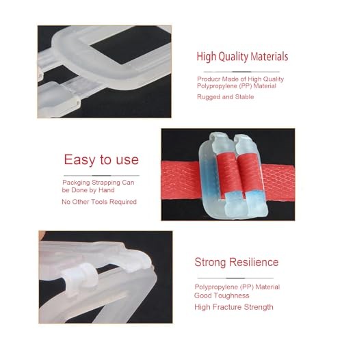 Plastic Packaging Strapping Kit 1/2″ x 500′ Polypropylene Strap with 100 Buckles