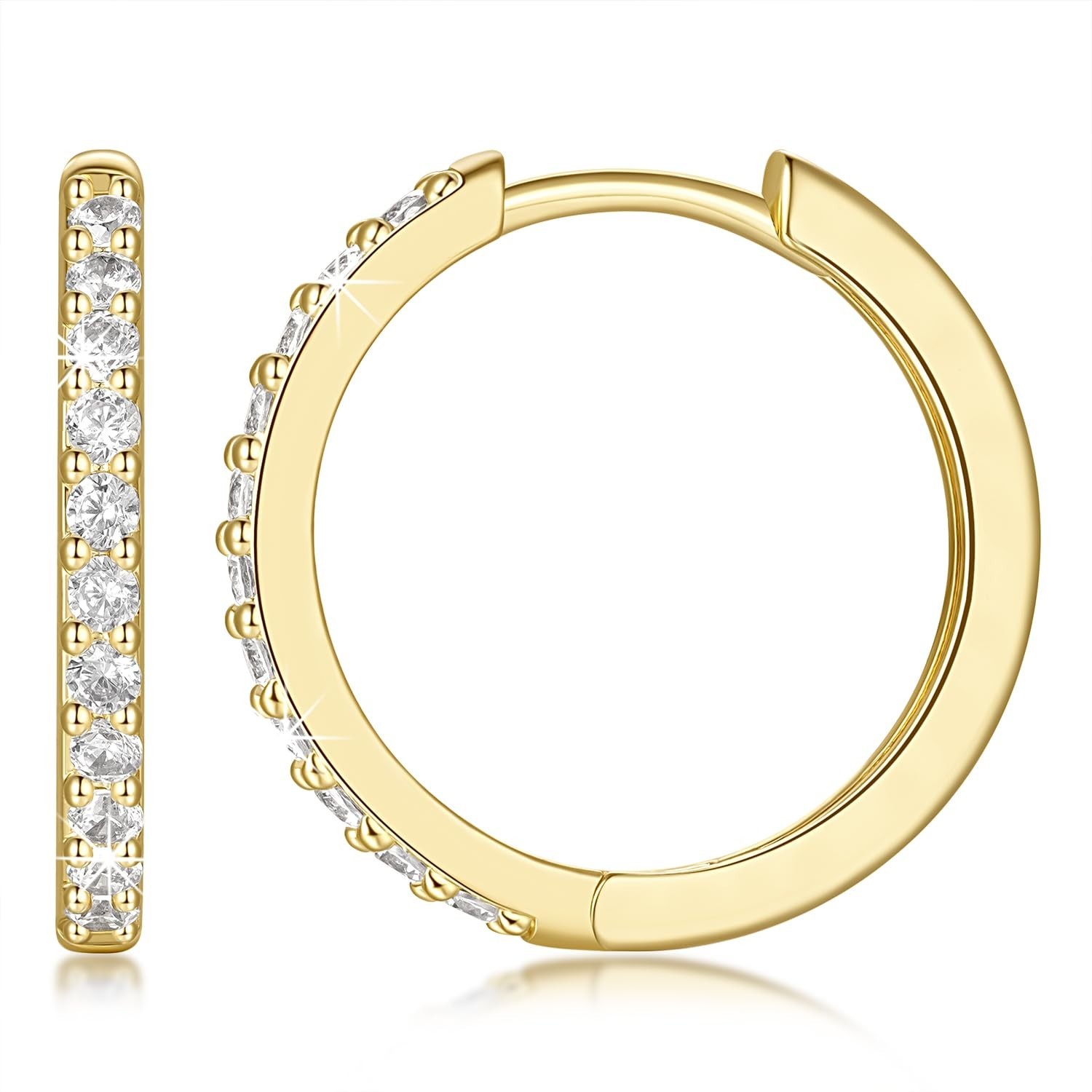 NEARLAND 14K Gold Hoop Earrings for Women 14K Gold Earrings for Women Small G…