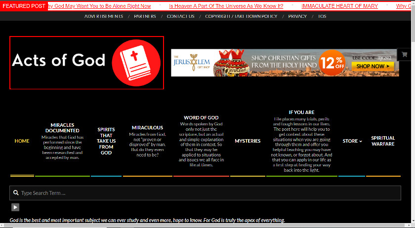 Acts of God Affiliate Blog Website For Sale (Spread the word of God)