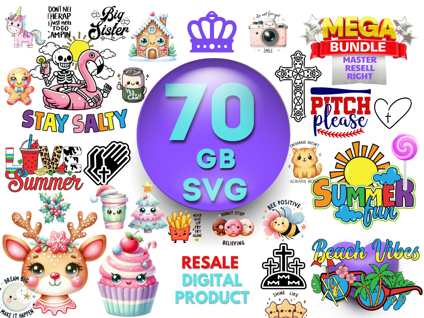 70GB Mega SVG Bundle Designs PLR MRR | Ultimate Digital Download