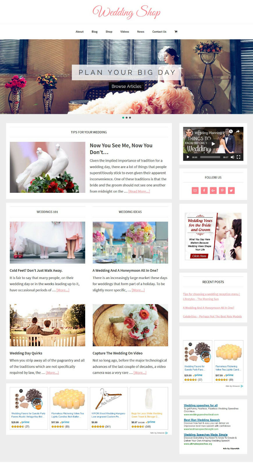 [NEW DESIGN] * WEDDING STORE * niche blog website business for sale AUTO CONTENT
