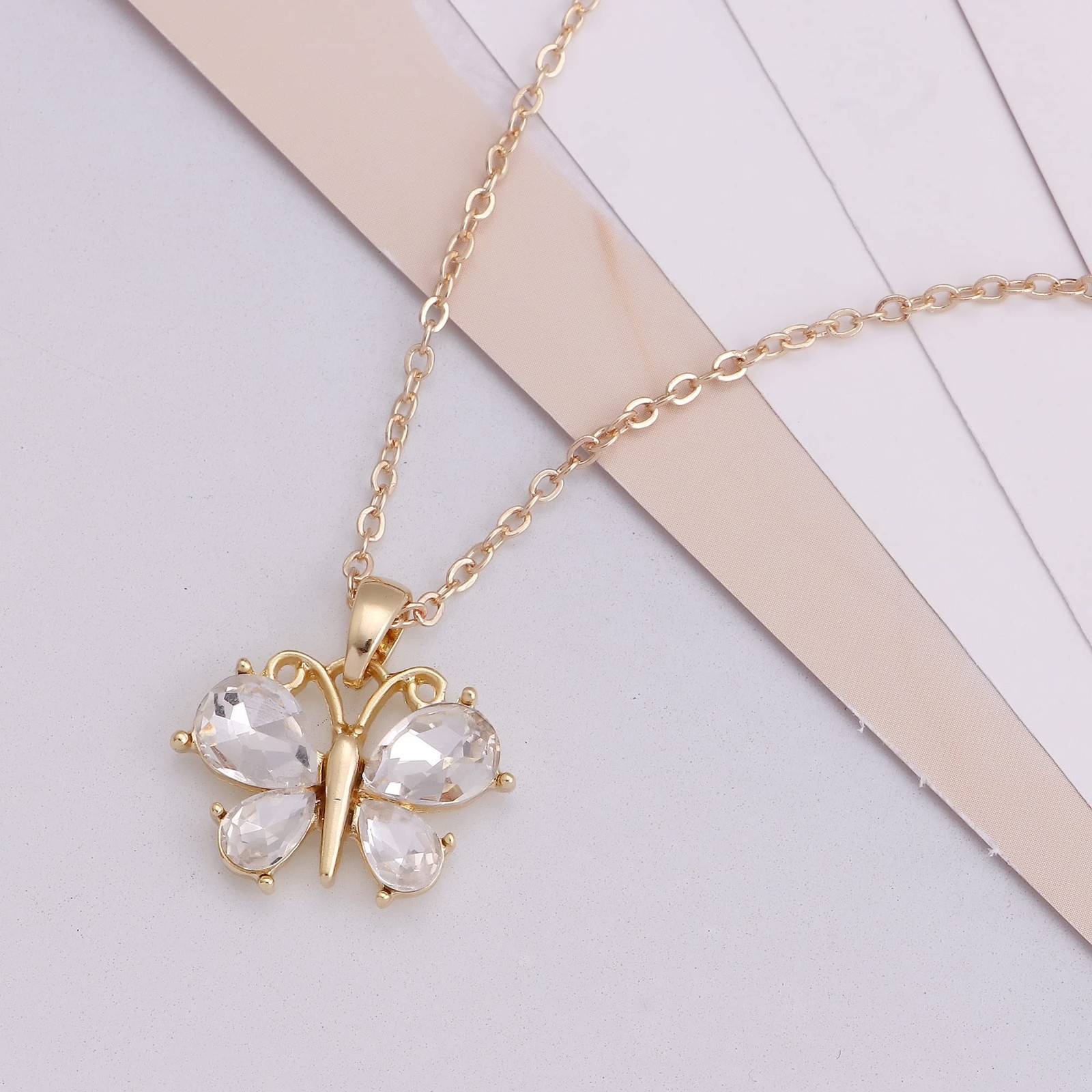 Bridesmaid Jewelry Set for Women 18K Gold & Silver & Rose Gold Plated Butterf…