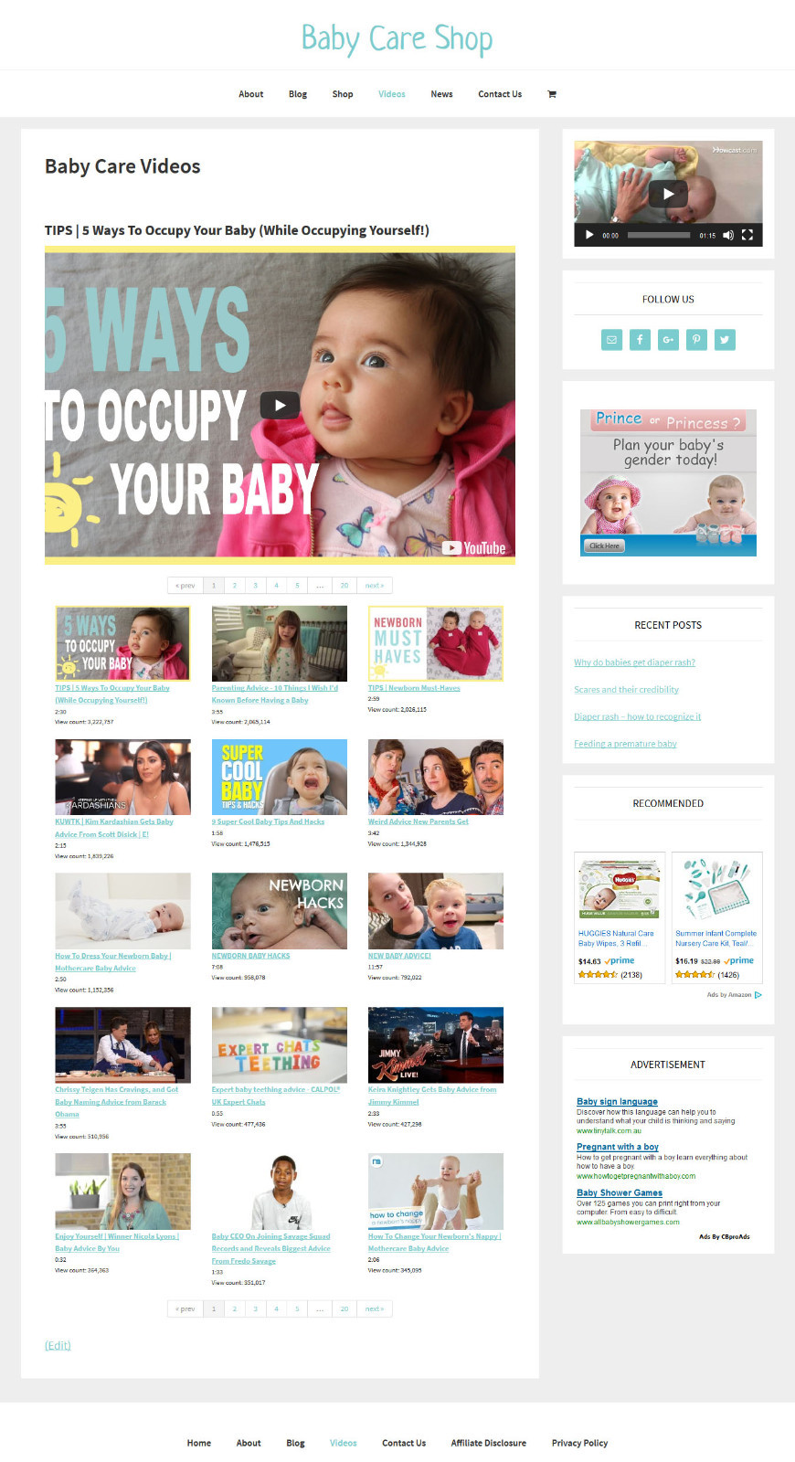 [NEW DESIGN] * BABY CARE STORE * blog website business for sale AUTO CONTENT
