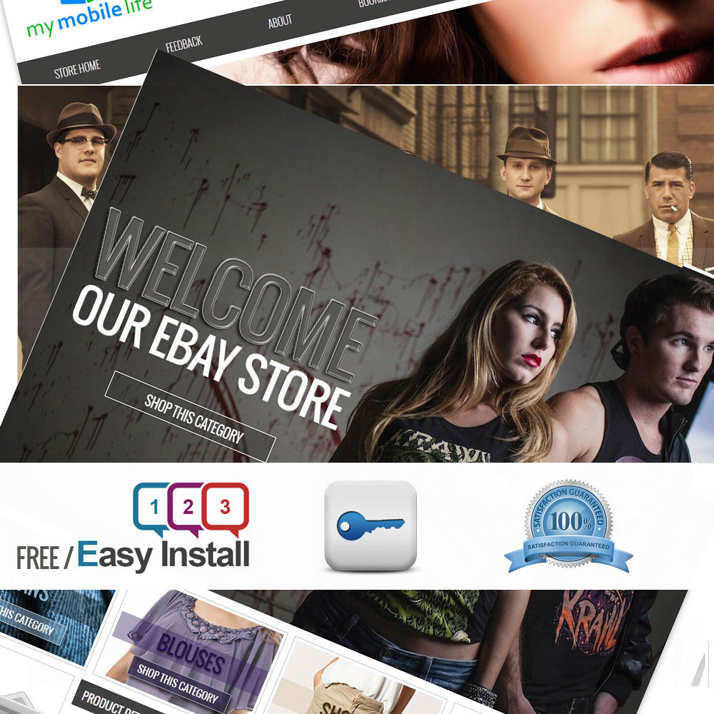 Ebay Template, store and listing design inkfrog, RESPONSIVE DESIGN FREE LOGO