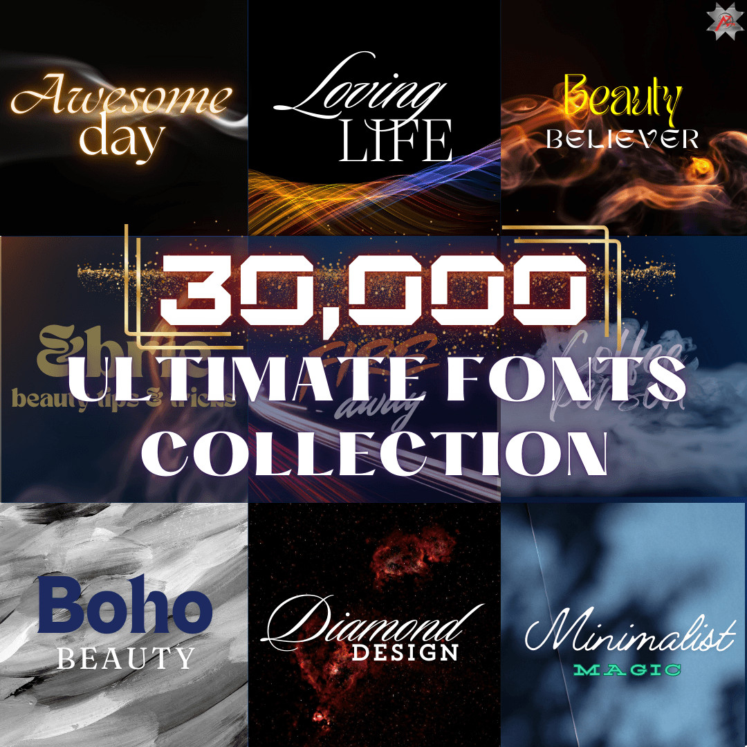 30,000 Ultimate Premium Font Collection Bundle ( TTF and OTF Font Files )
