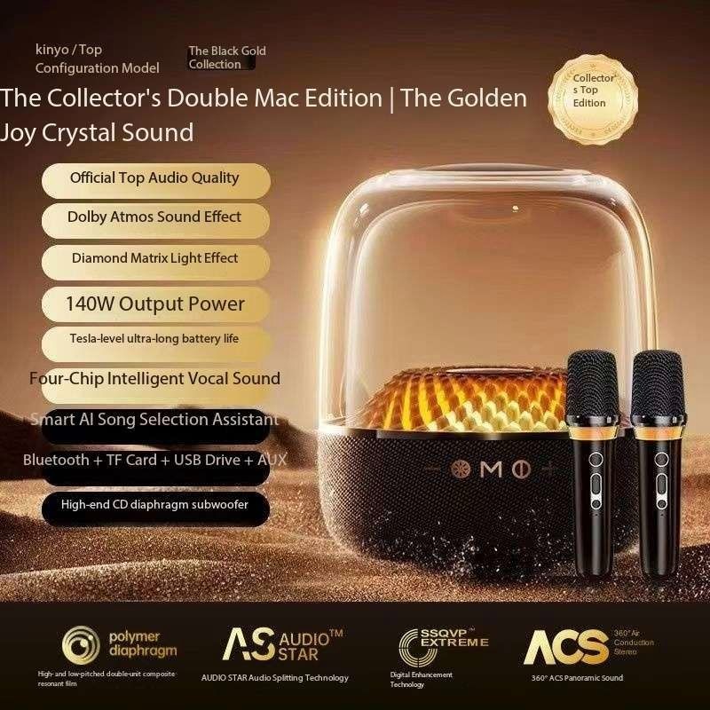 Jinyun LP90 Bluetooth Speaker Microphone Glass Audio Wireless
