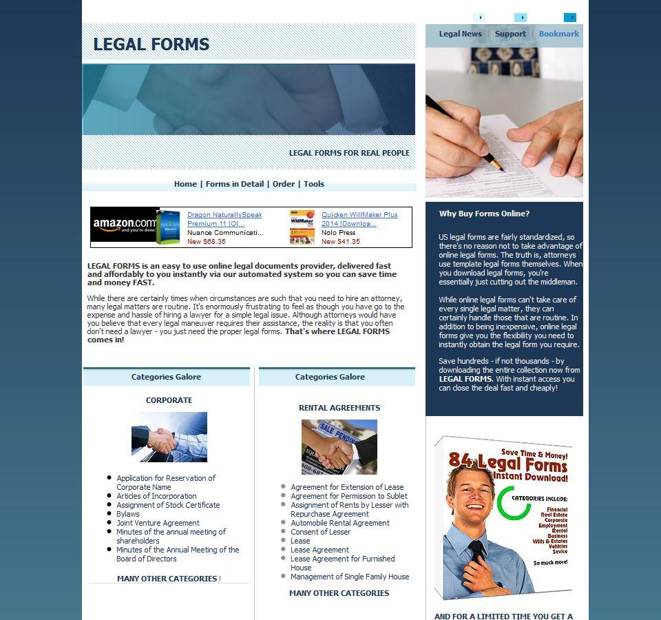 Legal Documents & Business Forms, Contracts, Law Advice Website for Sale