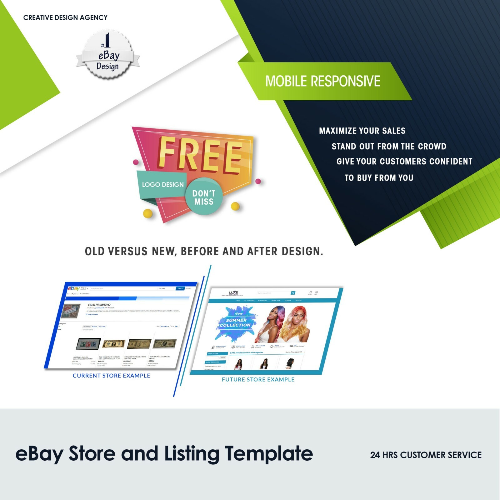 Ebay Store Design & Listing Template, Mask, Gloves theme 2020 FREE LOGO DESIGN