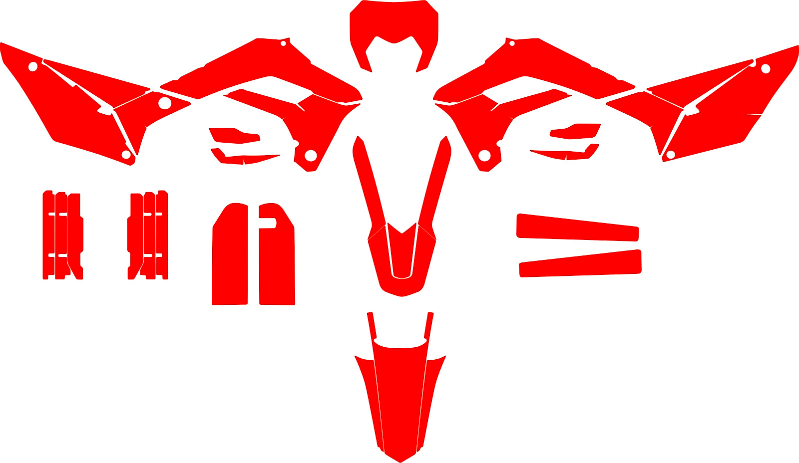 SHERCO SEF 2017 2018 2019 2020 2021 2022 plantilla vectorial a escala 1:1
