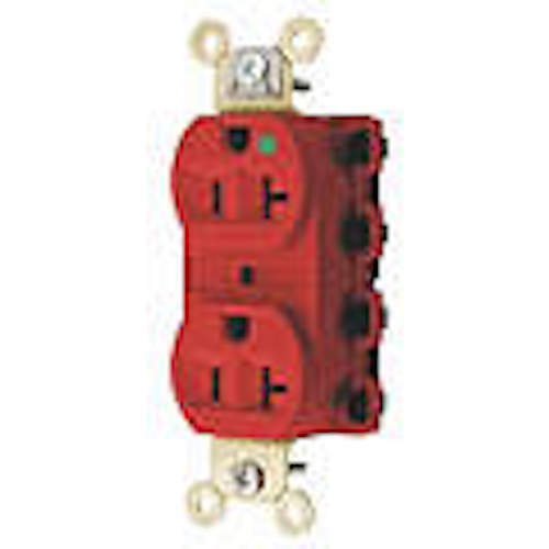 Heavy Use Hospital Grade, Receptacle, Red, No Tamper Resistant duplex new