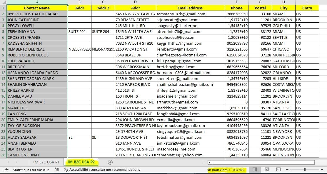 2 Million USA Customers Email Database – B2C Contact leads (Digital Download)