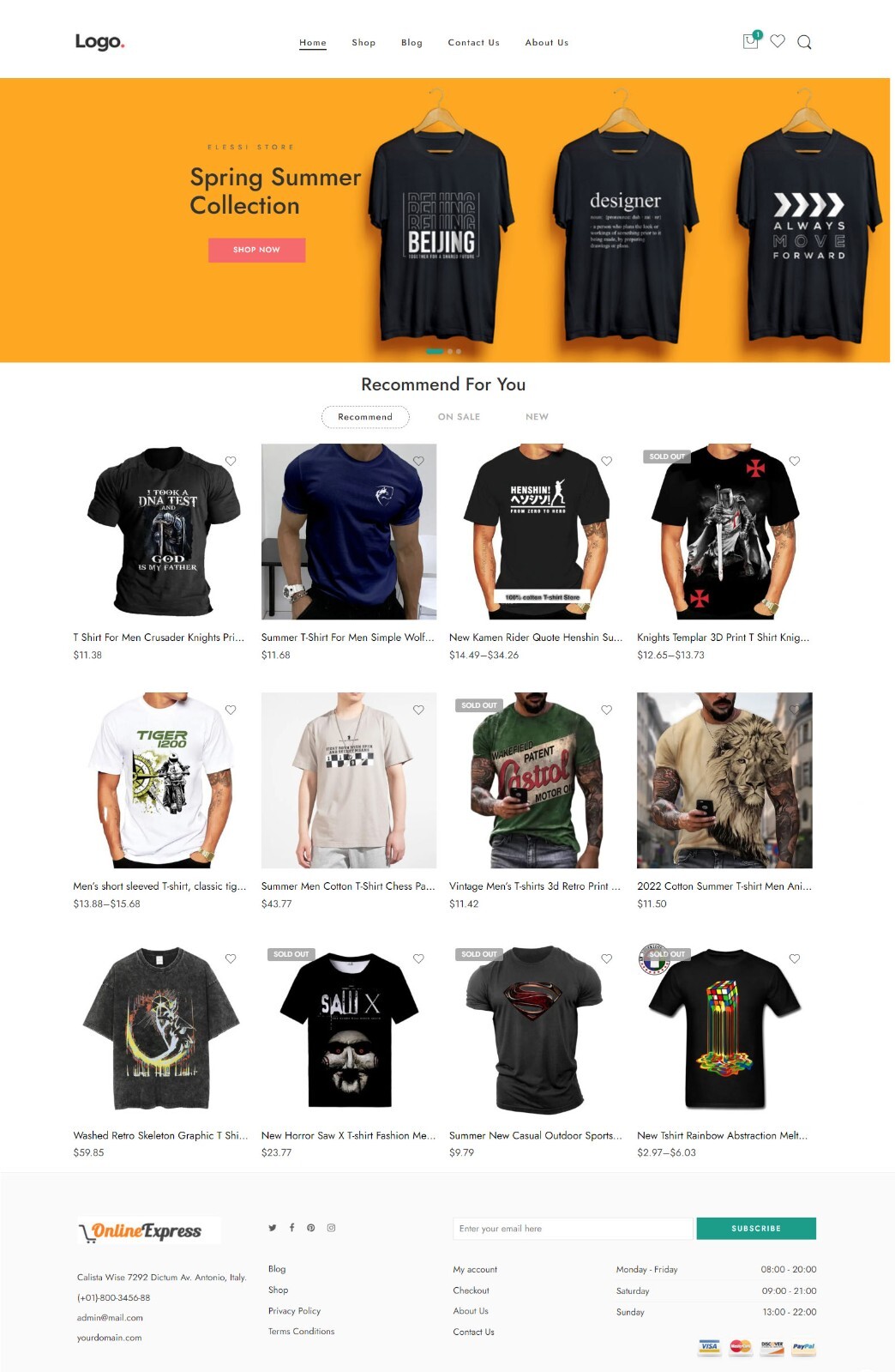 T-Shirts Store, Drop Shipping Ecommerce Website + Free Hosting