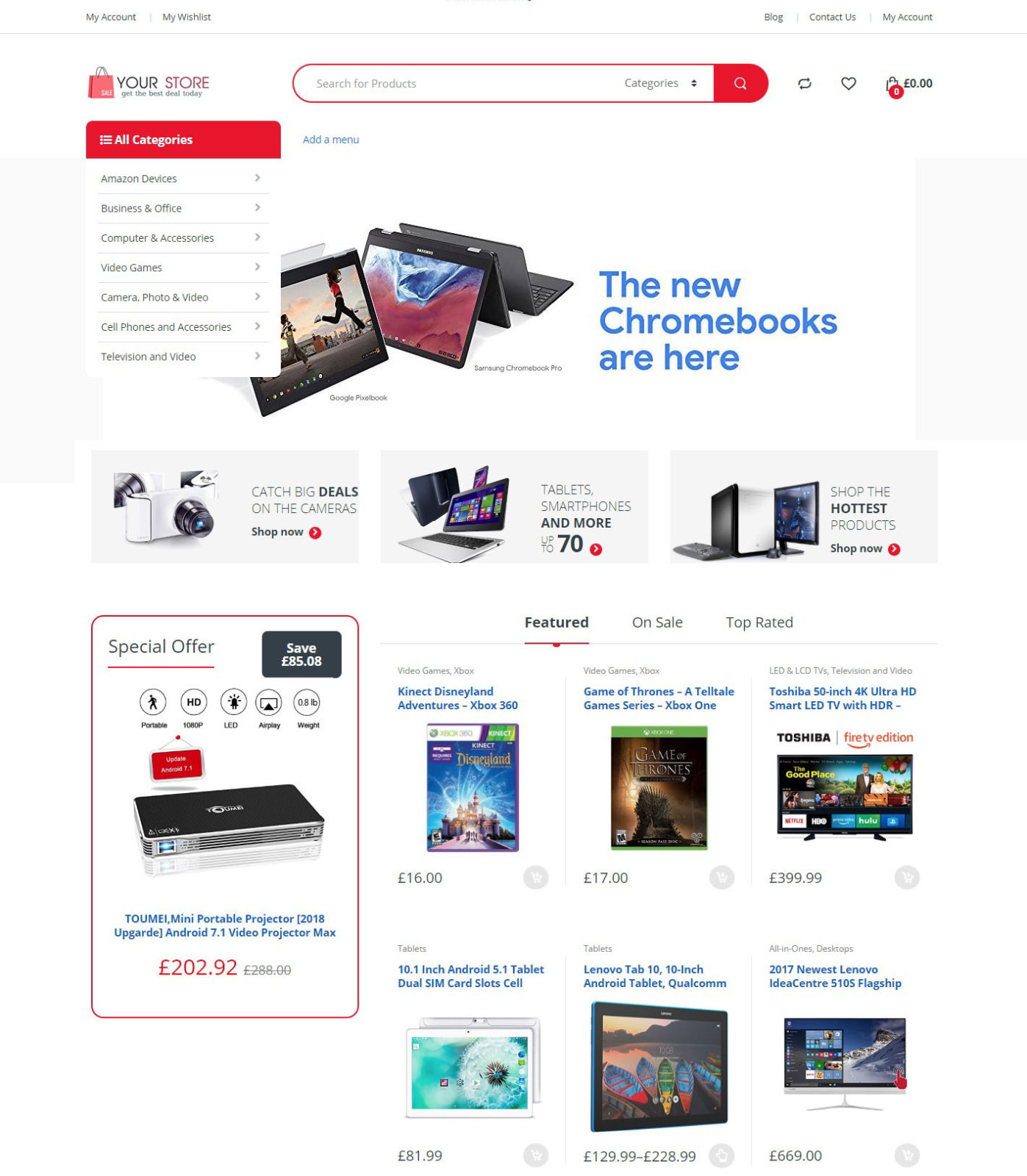 Electronics Store, Amazon Affiliate Drop Shipping eCommerce Website + Free Host
