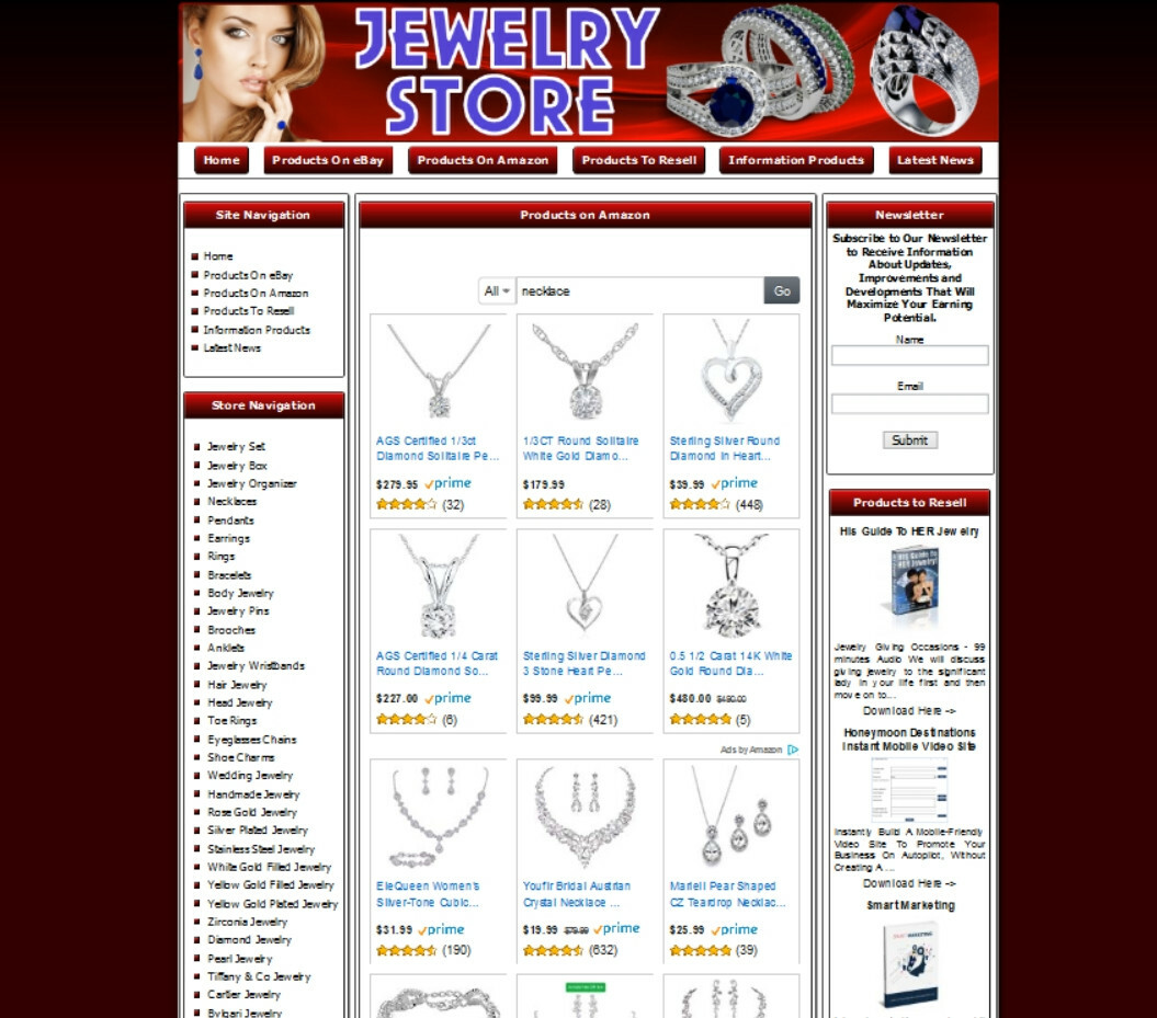 Fully Automated JEWELRY STORE WEBSITE Business for Sale. FREE Domain Name.