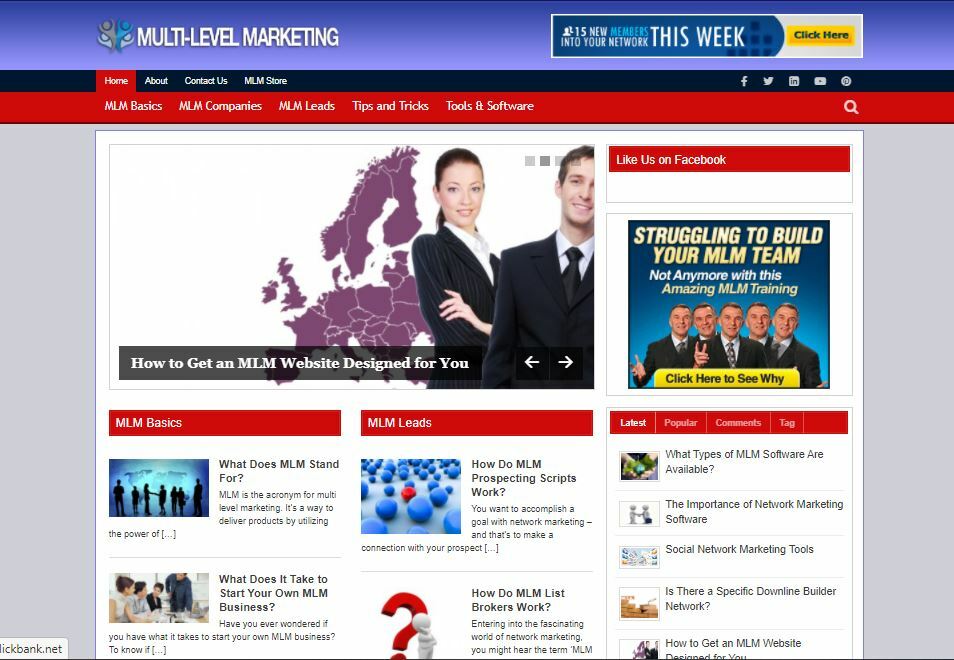 MLM Marketing Niche | Established Clickbank Affiliate Blog Website