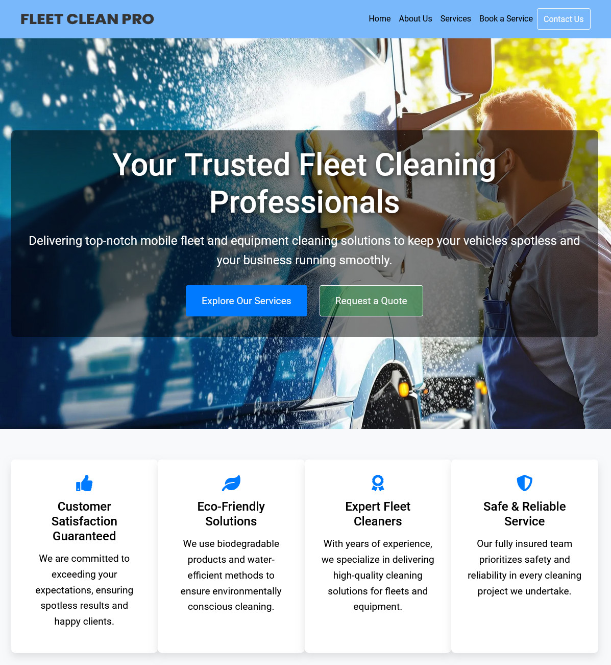 Fleet Cleaning Business Website for sale | Ready-to-Use Professional Platform