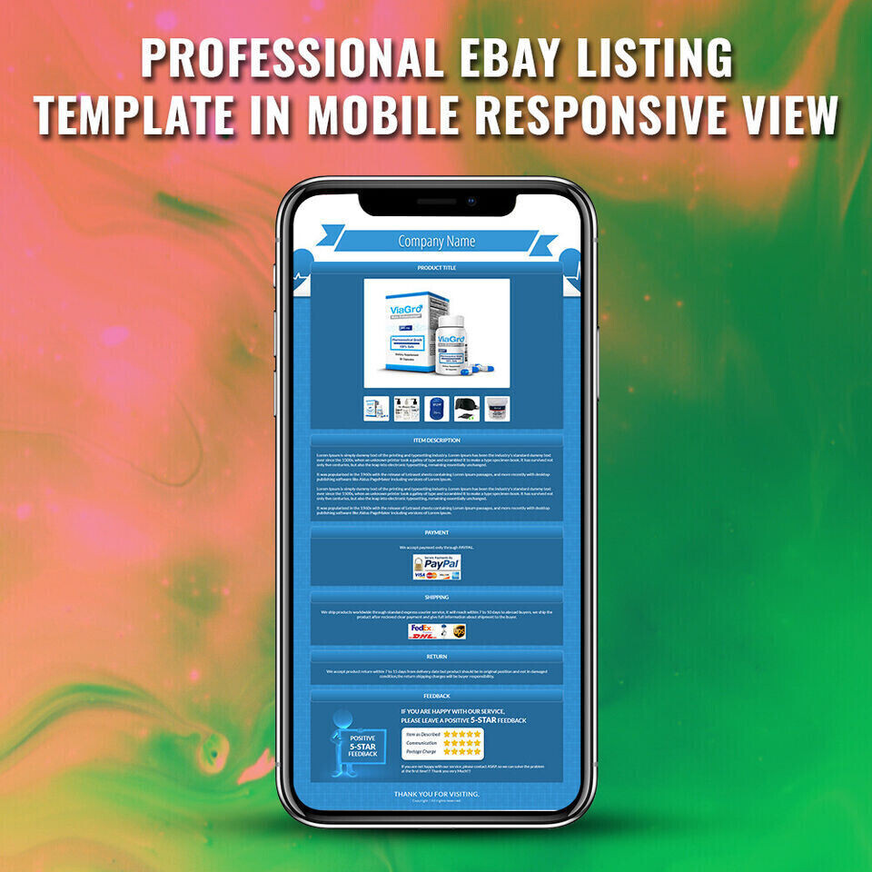 eBay Templates Mobile Responsive eBay Listing Auction Template Templates