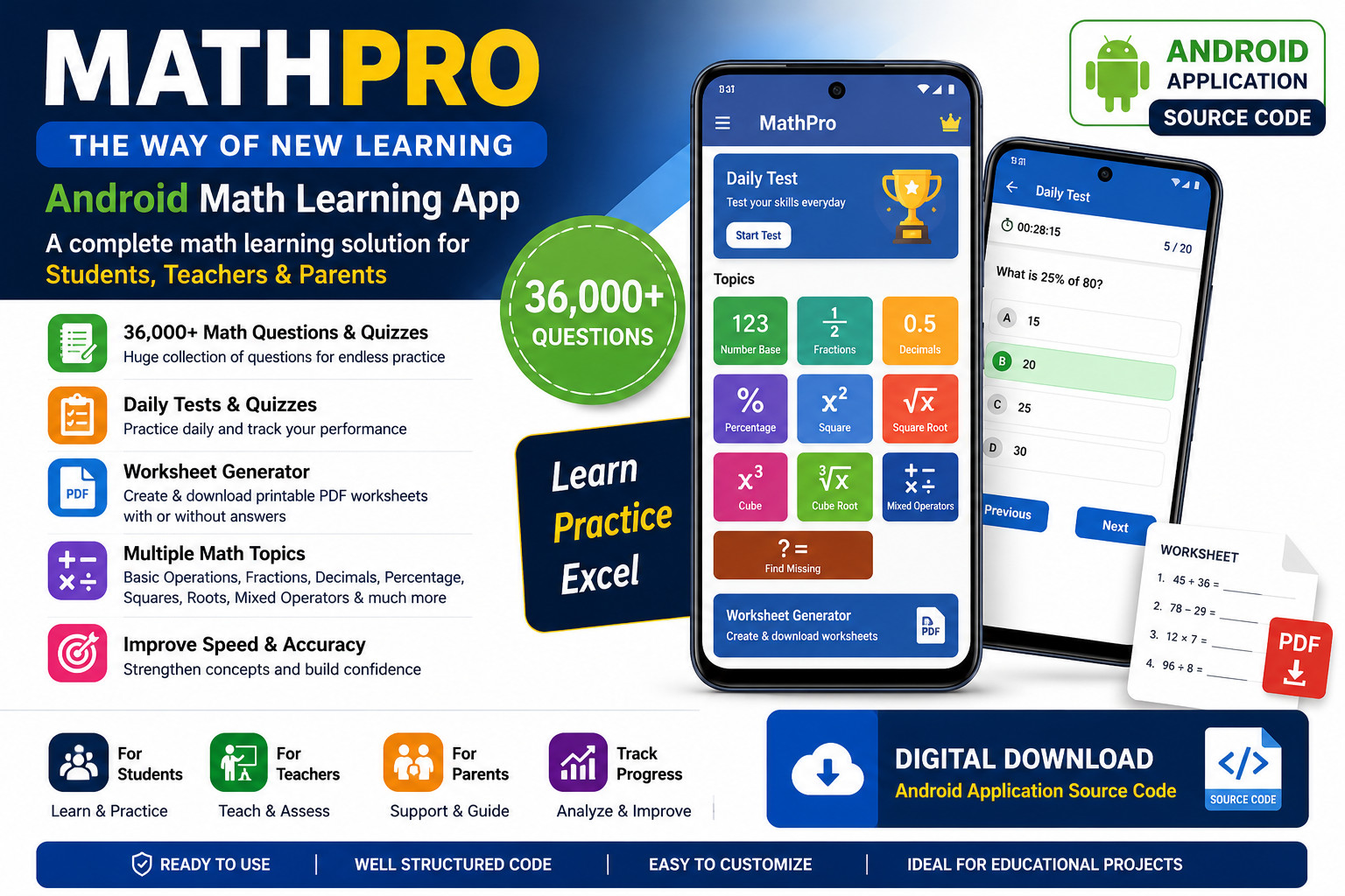 MathPro Android App | Maths, Quiz, Learning, Game for Students | Advanced Math