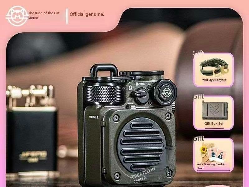 Elvis Audio Wild Mini Bluetooth Speaker, Outdoor Camping Waterproof Small Radio