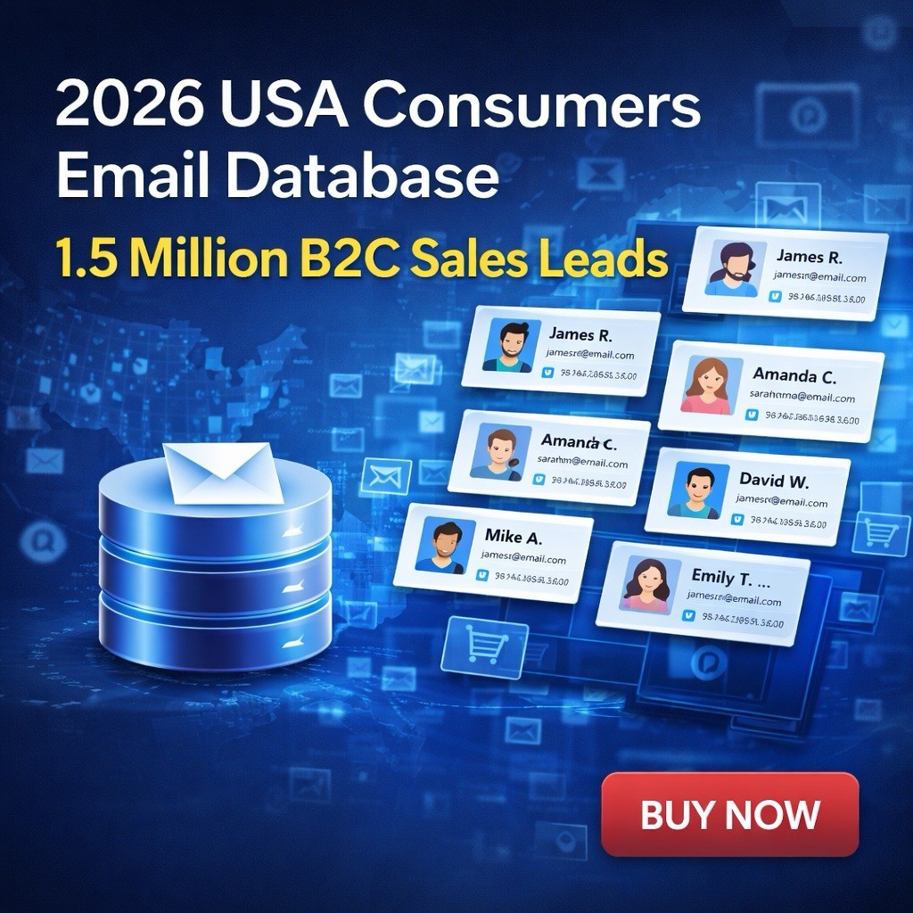 2026 USA Consumers Email Database – 1.5 Million B2C Sales Leads List Marketing