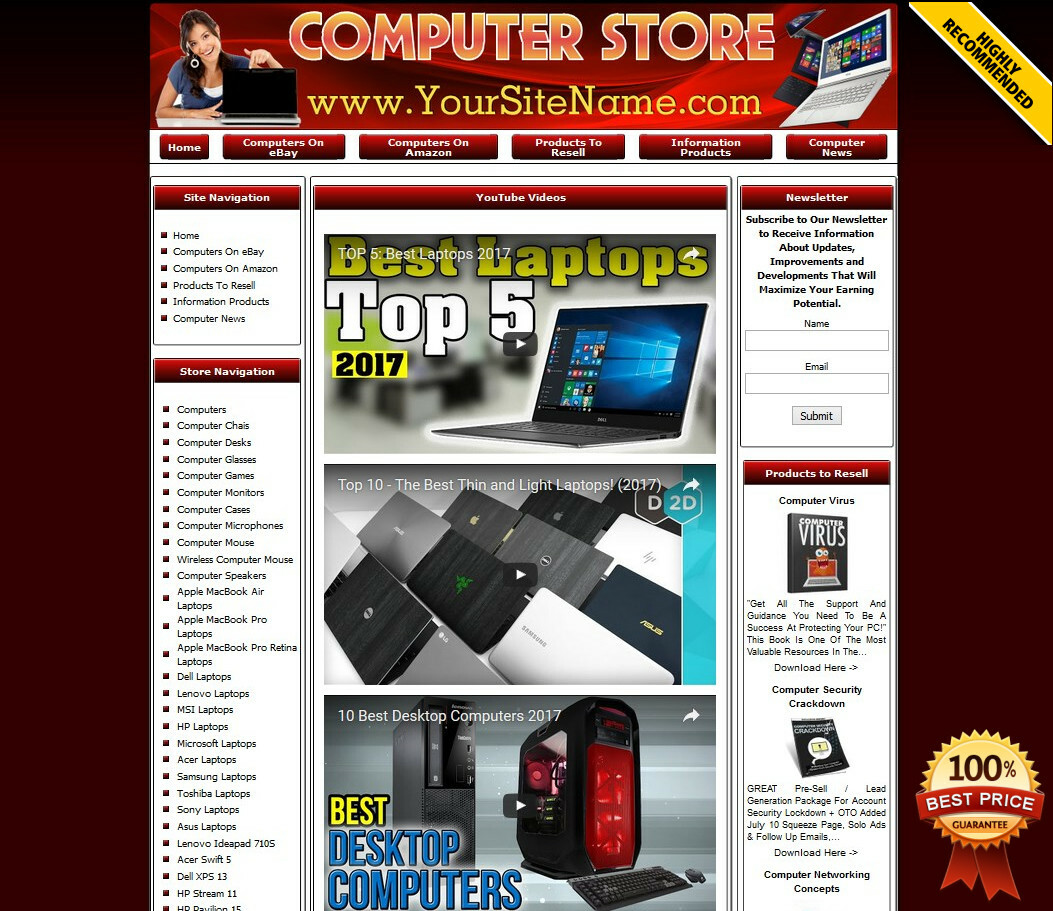 PC Desktop Computers Store Business Website For Sale Best Way Earn Money At Home