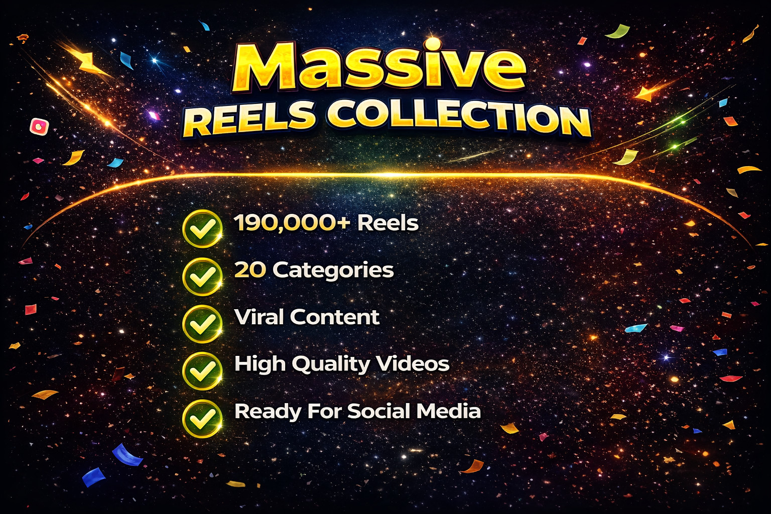 190,000+ Viral Reels Bundle, 20 Categories, Digital download