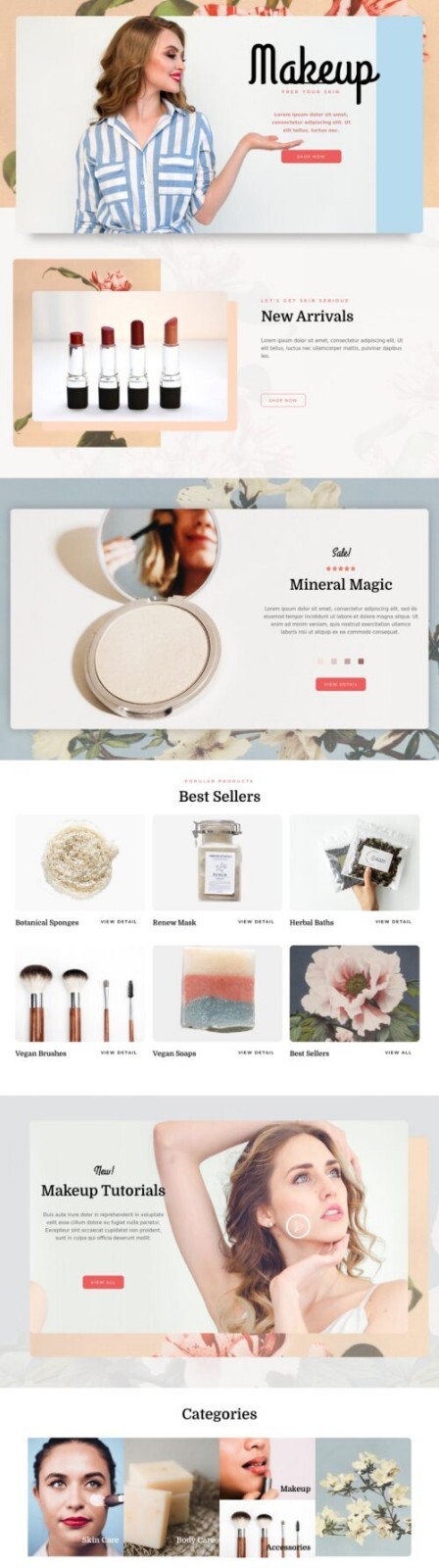 Beautiful Elementor Templates 15 , Mobile Responsive, Salon WordPress Website.