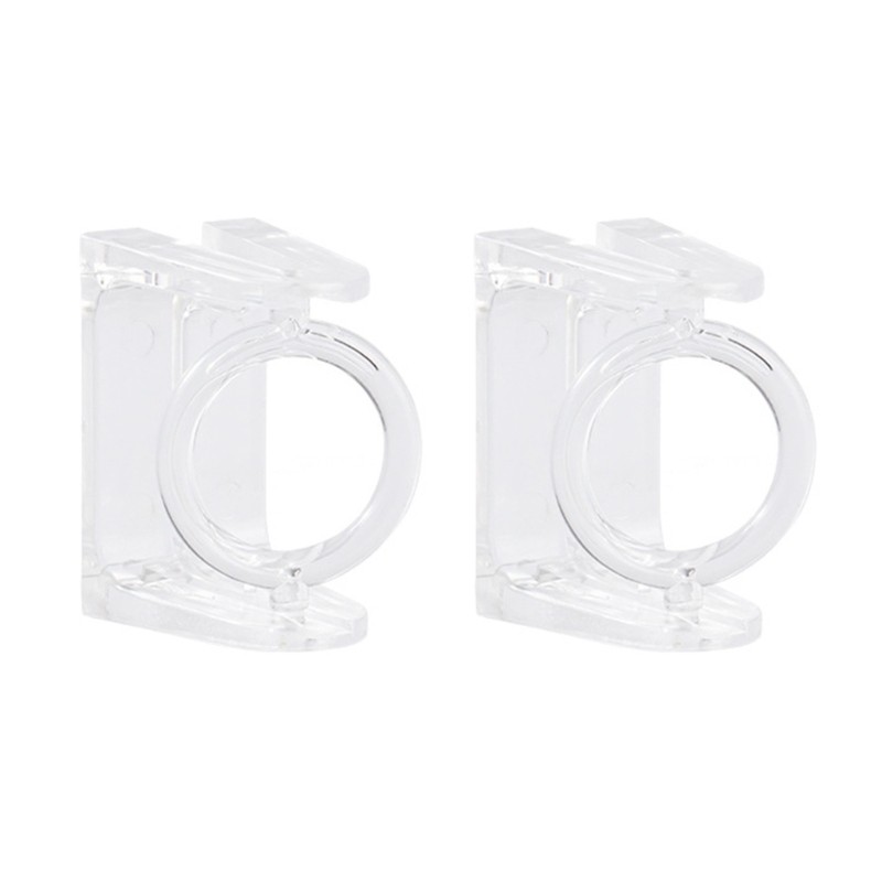 Clear Adhesive Curtain Rod Brackets 2Pieces Wall Mount Towel Poles Holders Hook