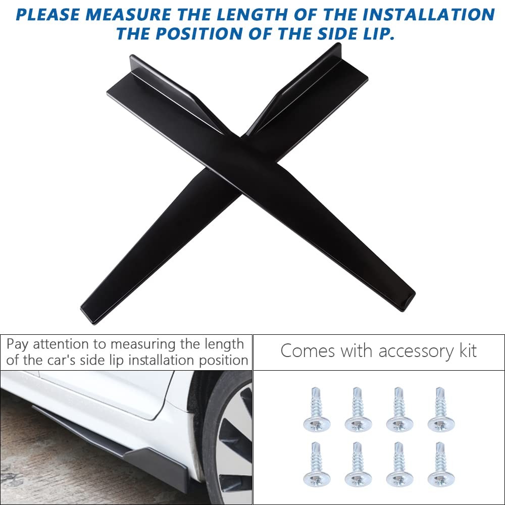 Universal 29.3″ Black Side Skirt Rocker Splitter Canard Diffuser Winglet