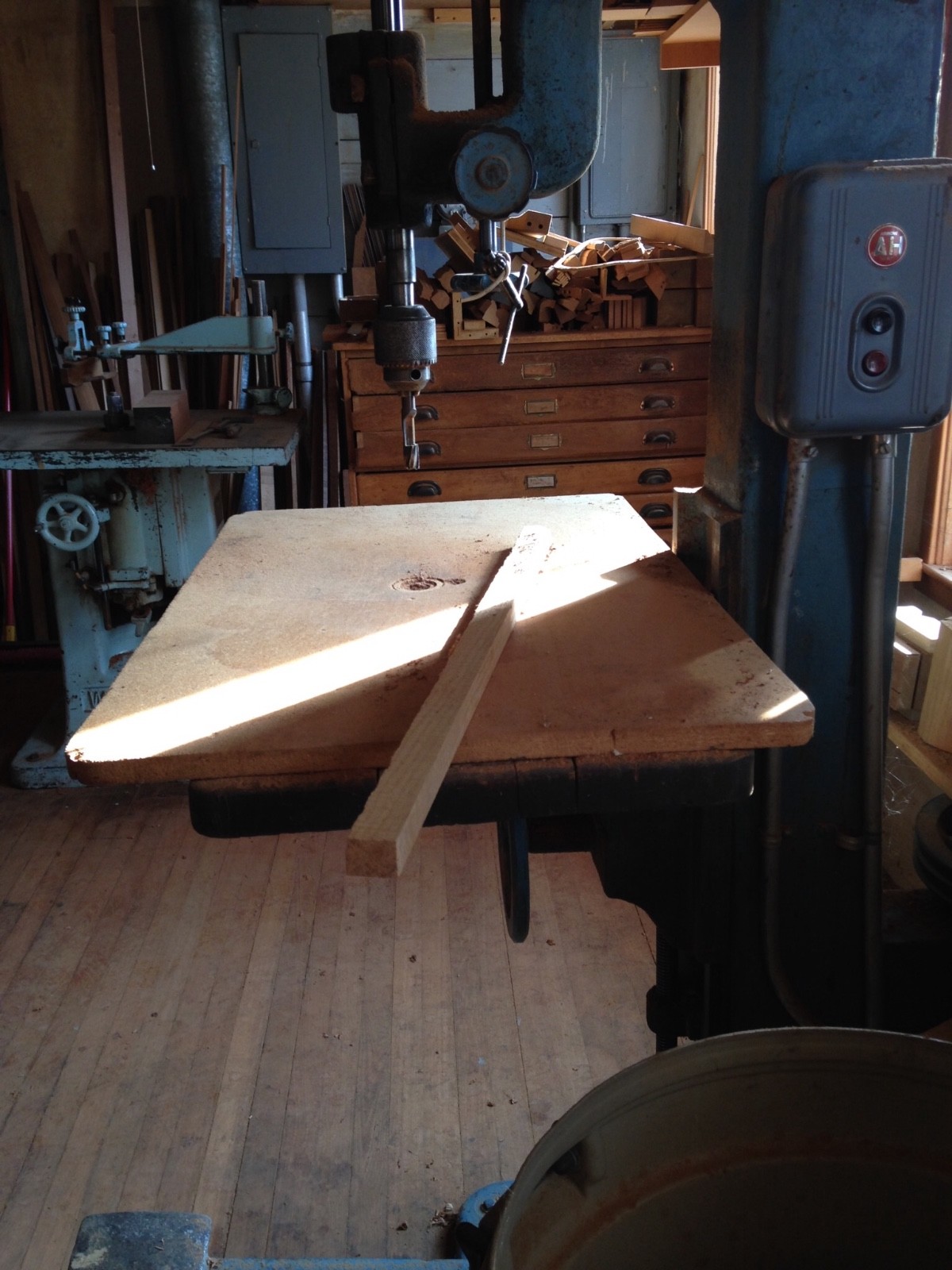 a woodworking shop contents- machines, models, patterns, hardware, veneers, etc.