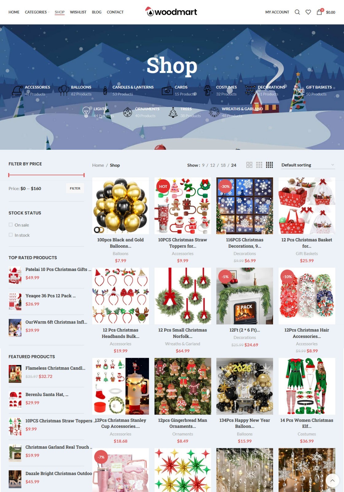Christmas & New Year Holiday Shop Website, Affiliate / Drop Shipping/ eCommerce