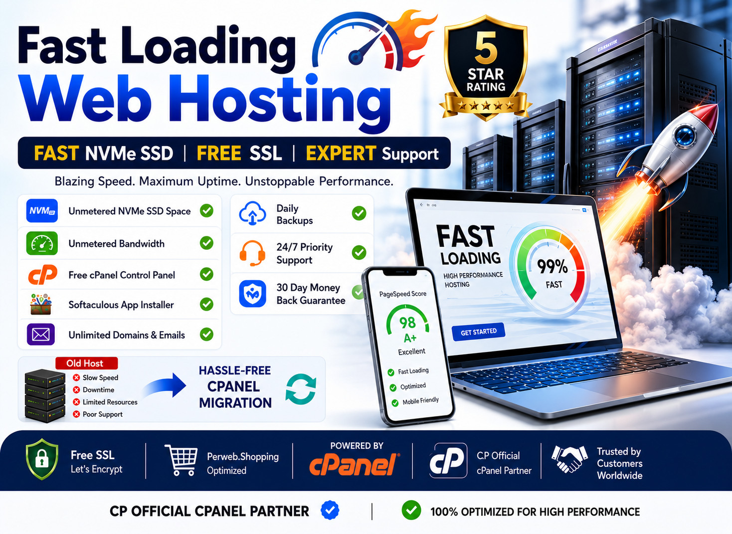 Fast Loading Web Hosting – 💨Unlimited SSD + Free SSL + Support | Just $14.99/Yr