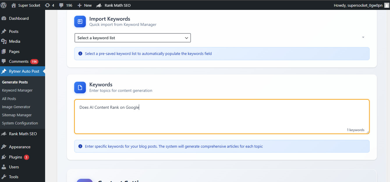Blogging Website with AI Content Plugin – SEO Ready