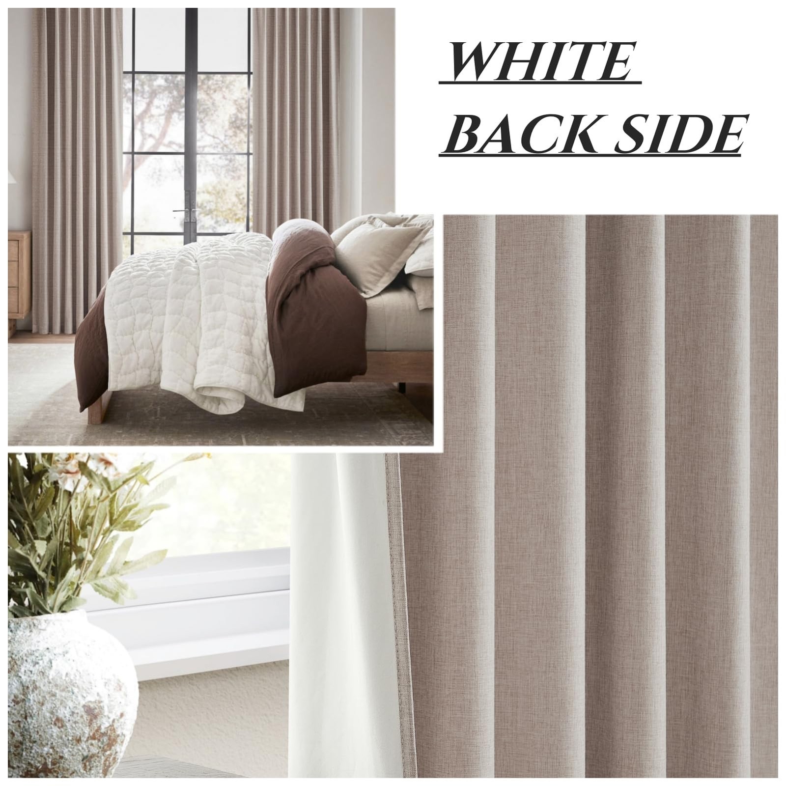 QJmydeco Nursery Curtains Neutral Blackout, Floor to Ceiling Track Privacy Cu…
