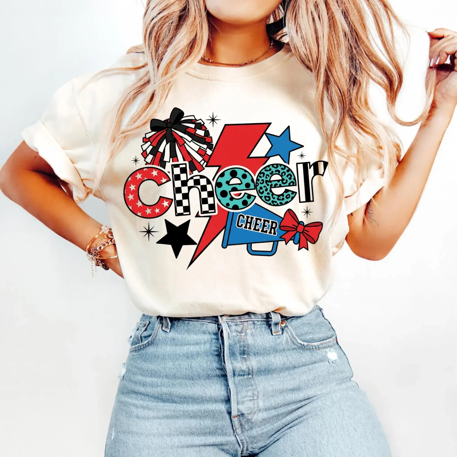 Cheer PNG Bundle: Retro Cheerleading Sublimation Designs (Digital Download)
