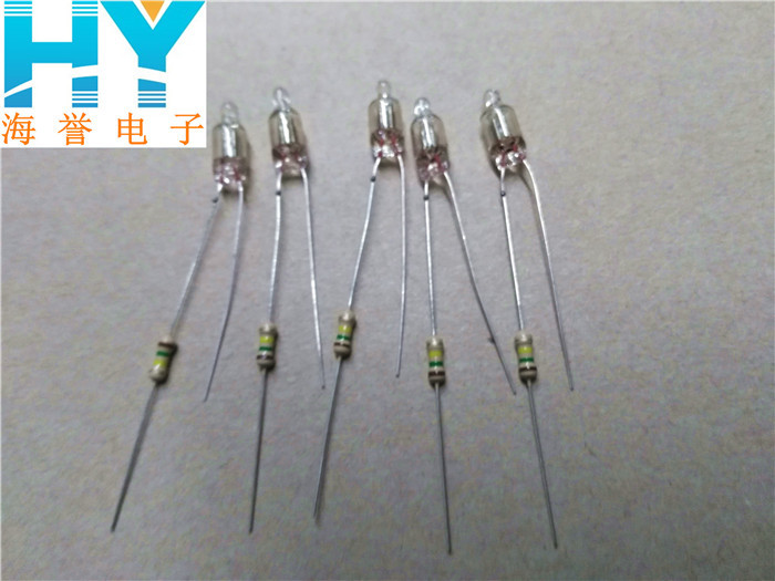 200Pc 5x13mm Orange Light Neon Bulb Indicator Lamp 100V-220V w Resistor M4407 QL