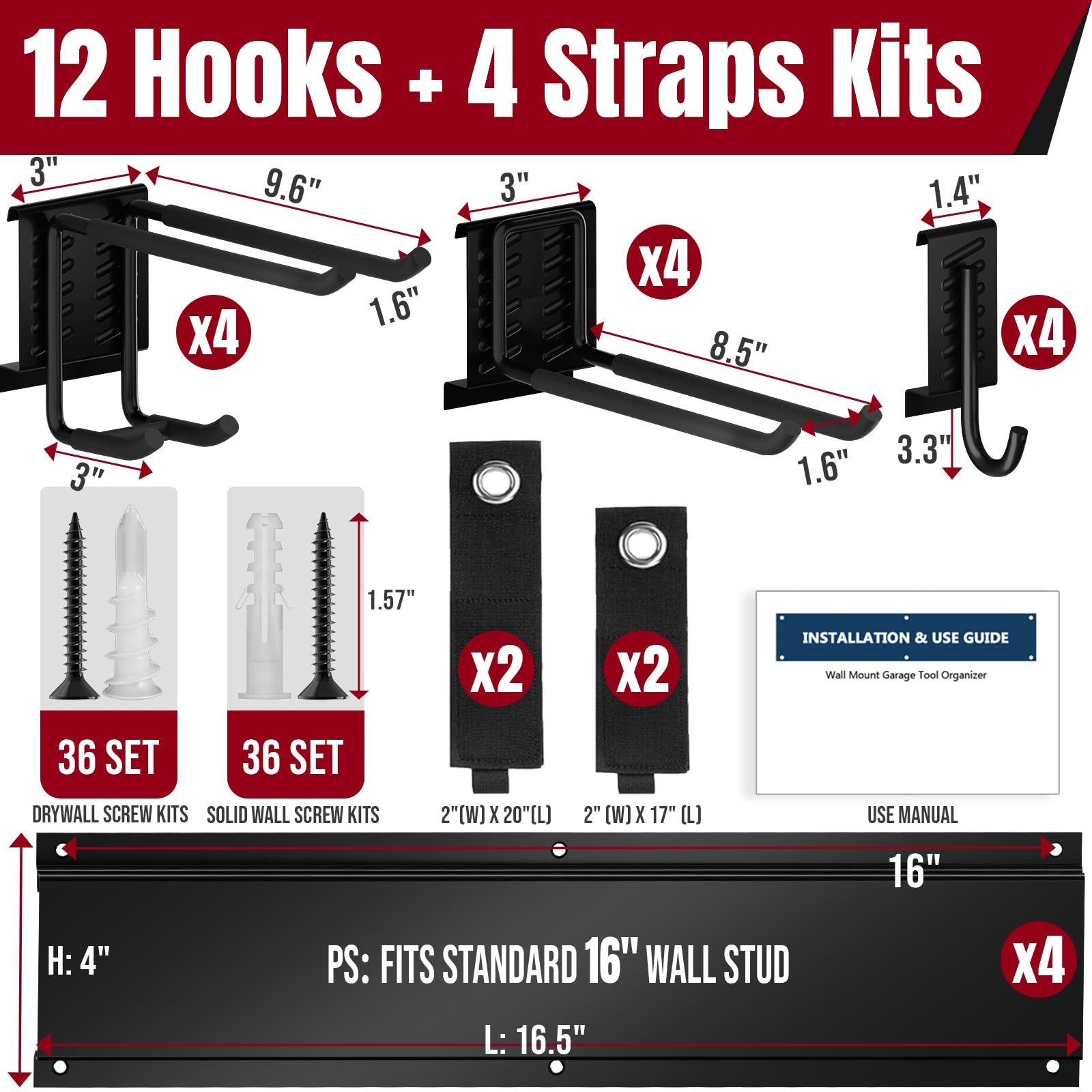 66″ Garage Tool Organizer Wall Mount,20 PCS Wall Mounted Garden Tool Storage …