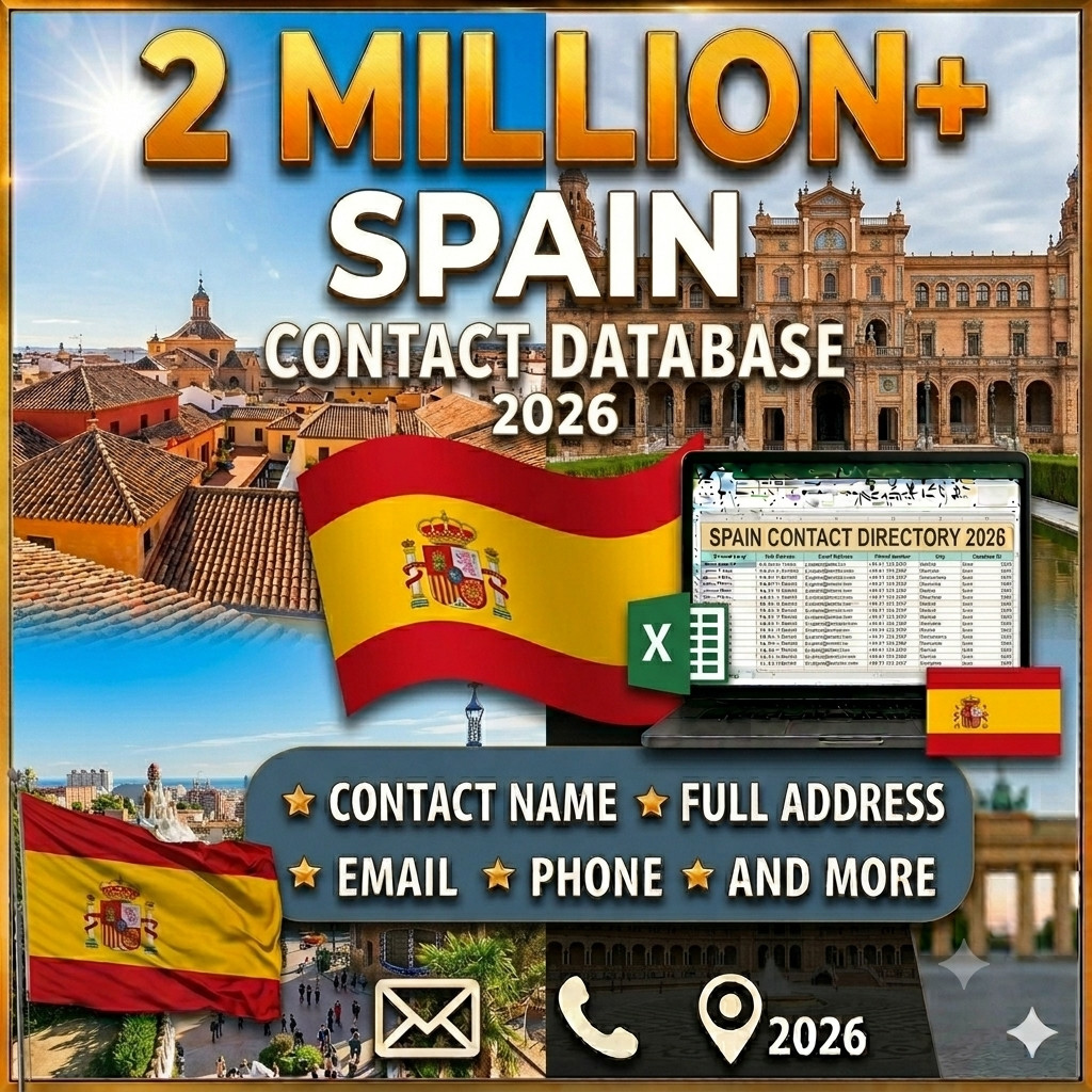 2 Million SPAIN Email Database list 2026 | Contact Leads (Digital Download)