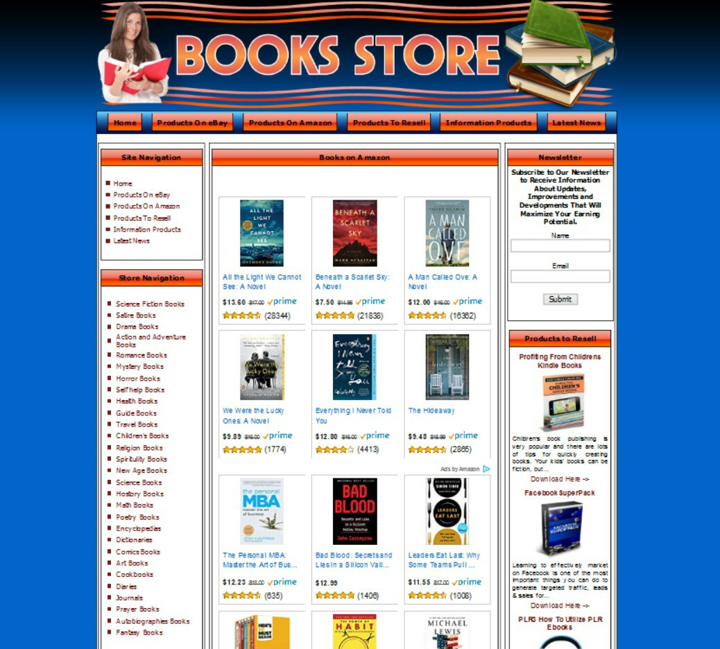 BOOK STORE – Complete Turnkey Website + Amazon Google Affiliate