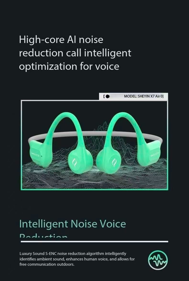 SHEYIN X7Air Bone Conduction Bluetooth Headphones with Ultra Long Battery Life