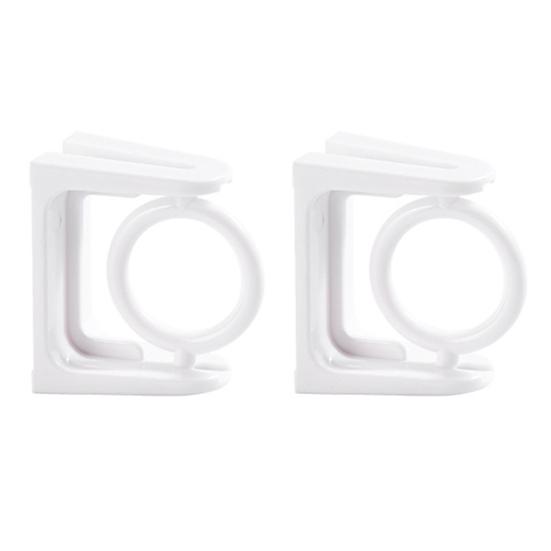 Clear Adhesive Curtain Rod Brackets 2Pieces Wall Mount Towel Poles Holders Hook