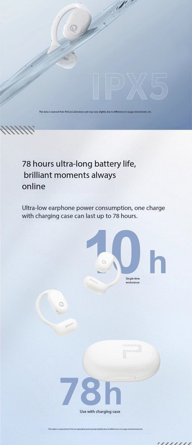 Pincun QW-10 Bluetooth Bone Conduction Open-Ear Hanging Earphones
