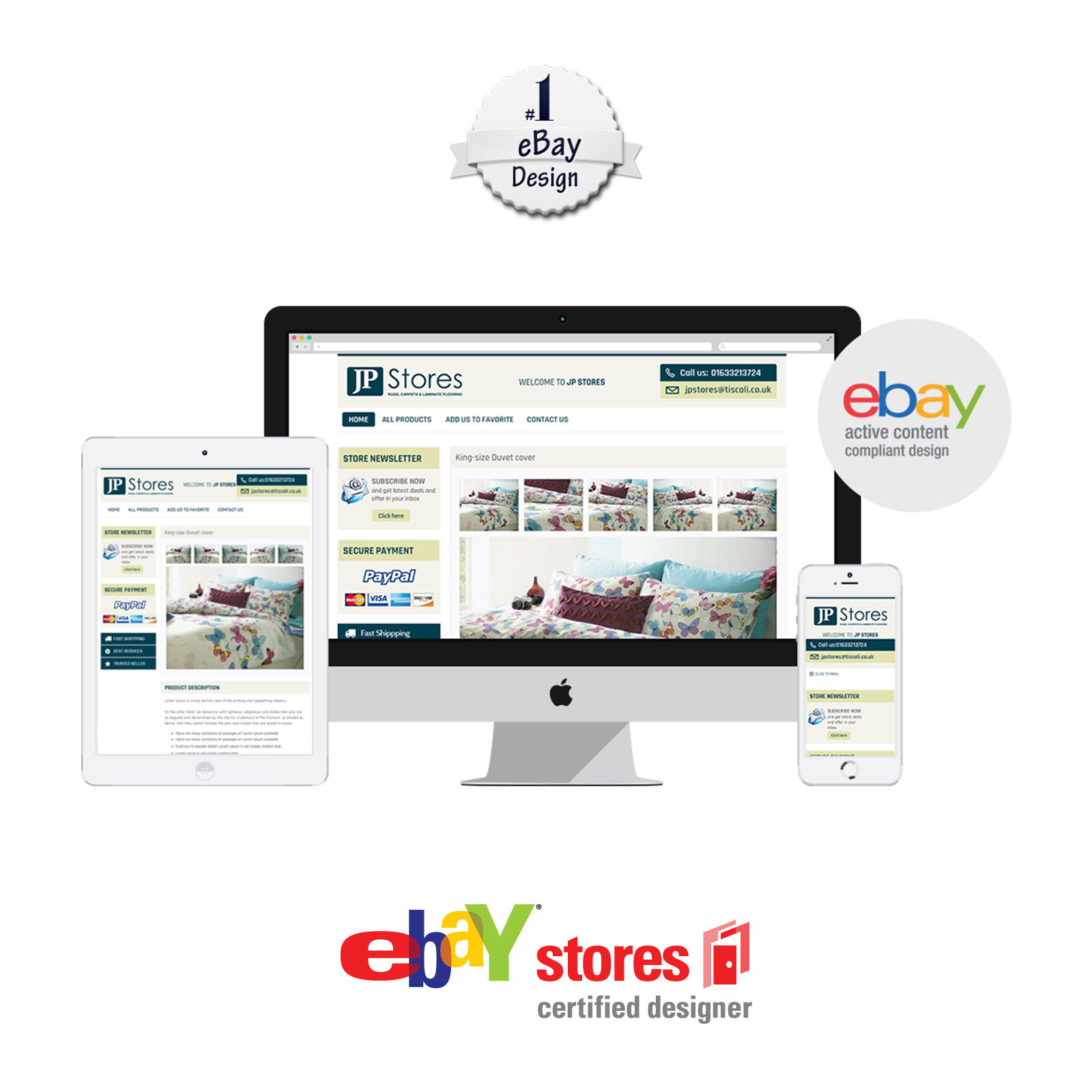 Ebay Store & Listing Template Professional Fully Custom 2024 LOGO DESIGN INCLUDE